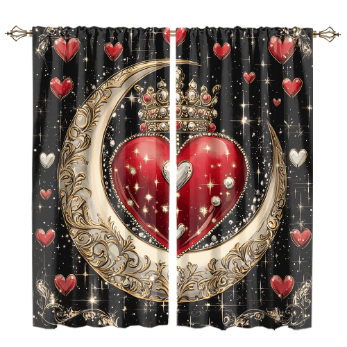 Rustic Valentine Day Heart Print Watercolor Glitter Diamond Design Moon Crown Theme CGCL 1 8