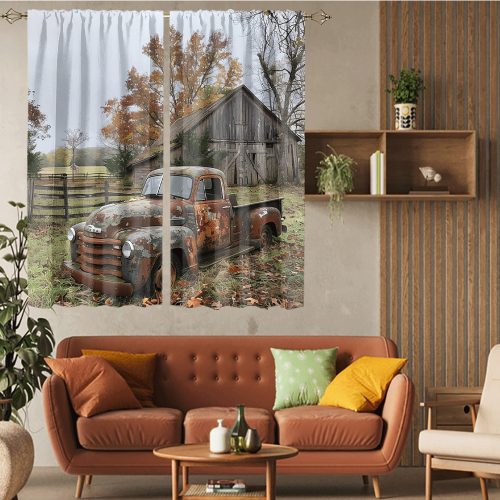 Vintage Farm Antique Truck Abstract Fall Farm Wood Board Cabin Truck CGCL 5