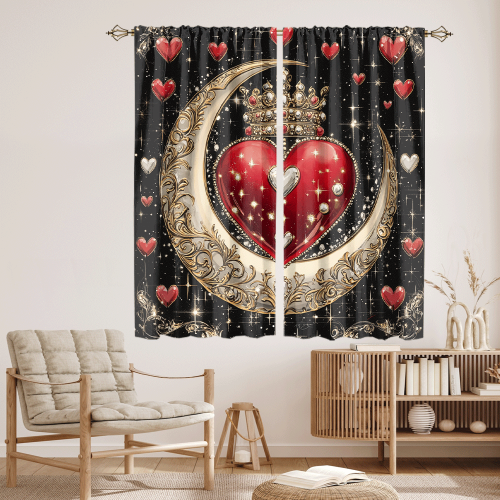 Rustic Valentine Day Heart Print Watercolor Glitter Diamond Design Moon Crown Theme CGCL 4