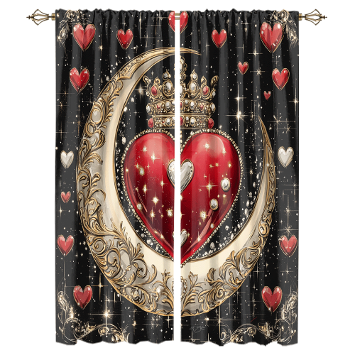 Rustic Valentine Day Heart Print Watercolor Glitter Diamond Design Moon Crown Theme CGCL 1 3