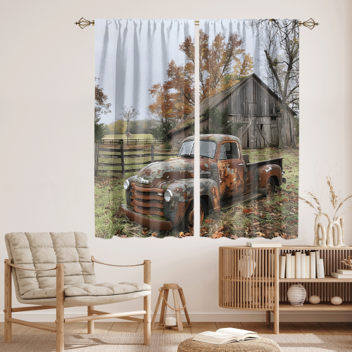 Vintage Farm Antique Truck Abstract Fall Farm Wood Board Cabin Truck CGCL 4