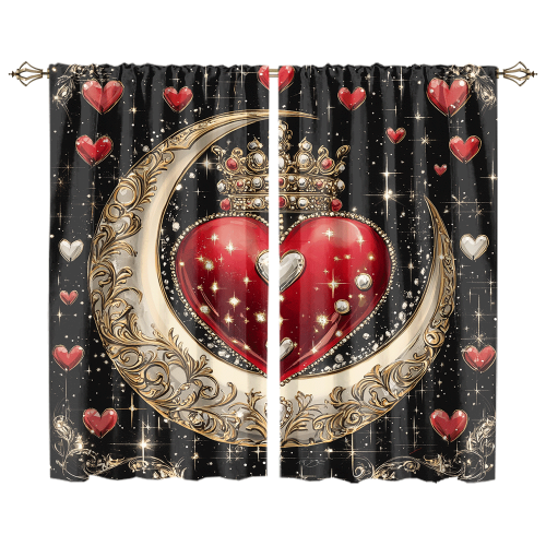 Rustic Valentine Day Heart Print Watercolor Glitter Diamond Design Moon Crown Theme CGCL 1 7