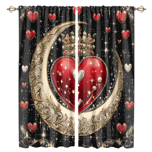 Rustic Valentine Day Heart Print Watercolor Glitter Diamond Design Moon Crown Theme CGCL 1 4