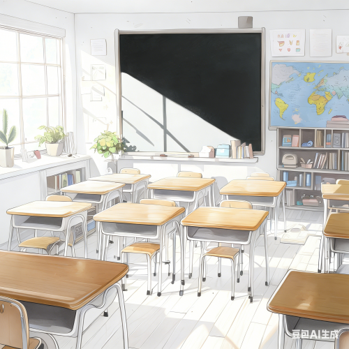 生成白色系教室图