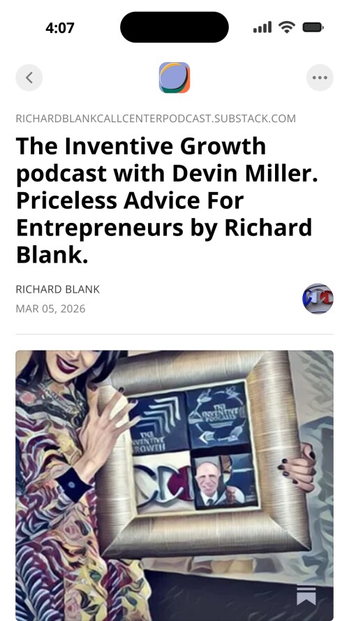 The Inventive Growth podcast with Devin Miller. Priceless Advice For Entrepreneurs by Richard Blank.