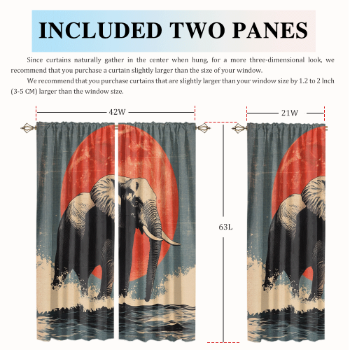 Watercolor Japanese Style Elephant Modern Wildlife Elephant Japanese Great Wave Red Sun CGCL 2 3