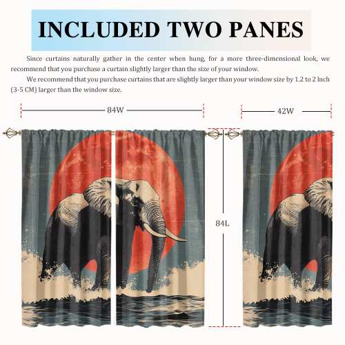 Watercolor Japanese Style Elephant Modern Wildlife Elephant Japanese Great Wave Red Sun CGCL 2 8