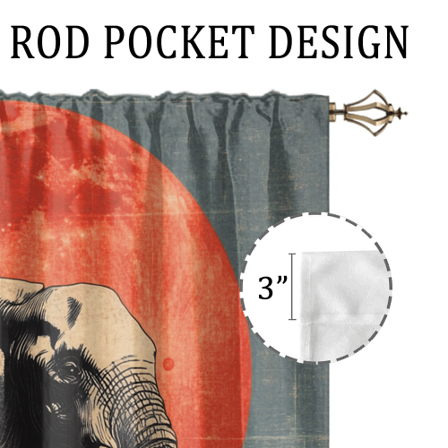 Watercolor Japanese Style Elephant Modern Wildlife Elephant Japanese Great Wave Red Sun CGCL 3