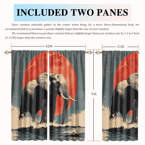 Watercolor Japanese Style Elephant Modern Wildlife Elephant Japanese Great Wave Red Sun CGCL 2 2