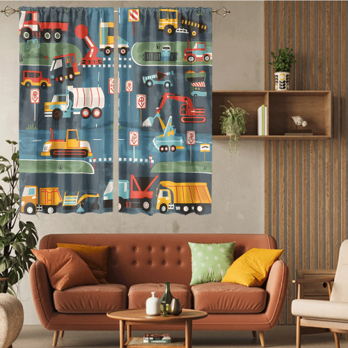 Abstract Cartoon City Truck Rustic Colorful Construction Machinery Bulldozer Excavator CGCL 5