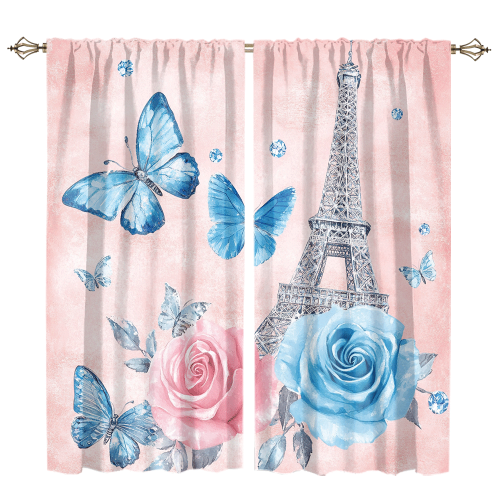 Abstract Eiffel Tower Florals Rustic Romantic Paris Spring Rose Print Butterfly CGCL 1 8