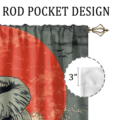 Abstract Japanese Style Elephant Rustic Wildlife Elephant Japan Great Wave Red Sun CGCL 3